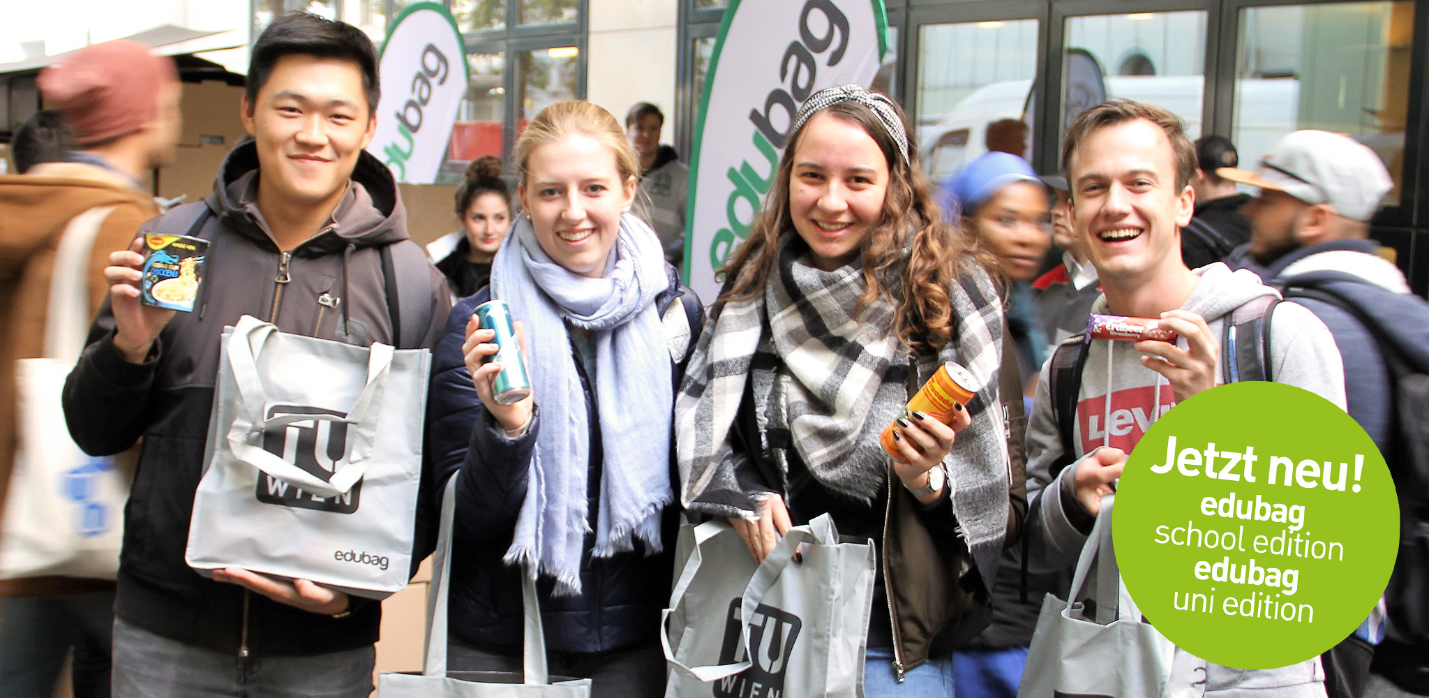 edubag - Die größte Samplingaktion an Österreichs Unis mit über 1 Million Goodies!